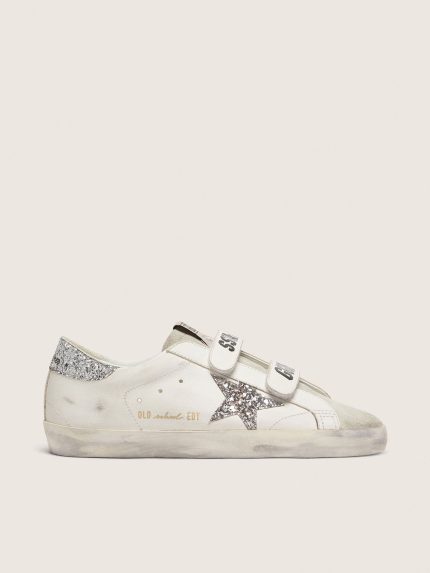 Women's Old School with silver glitter star and ice-gray suede tongue
