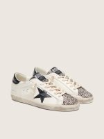Women's Super-Star LTD in white leather with black star and pony skin details - Image 2