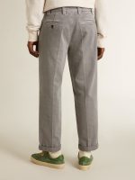 Gray-colored cotton chino pants - Image 4