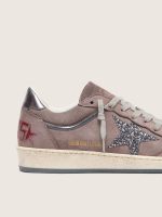 Women's Ball Star in lavender suede with silver glitter star and laminated leather heel tab - Image 4