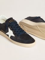 Women's Ball Star in dark blue suede with leather star and heel tab - Image 3