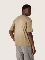 Unisex T-shirt in beige cotton jersey with embroidered logo - Image 6