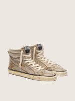 Men's Slide LAB sneakers in tobacco-colored suede with crystals and tobacco-colored suede star - Image 2
