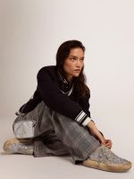 Women's Space-Star shoes in silver glitter with shearling lining - Image 3