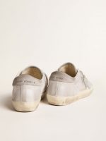 Super-Star sneakers in gray-white glitter-effect leather with leather star - Image 4