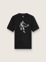 Men's black sports T-shirt with print on the back - Image 2