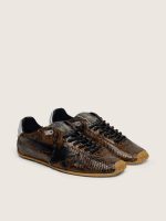 Women's Marathon Speed in leather with brown snake print, black star and silver leather heel tab - Image 2