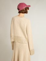 Women's boxy sweater in wool with hotfix crystal decoration - Image 5
