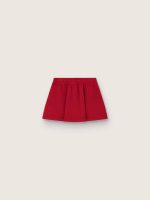 Girls' skirt in red cotton fleece with embroidery - Image 2