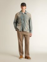 Men's distressed-effect denim jacket with zip - Image 3
