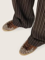 Women's Super-Star LTD in brown suede with tone-on-tone embroidered star and silver rhinestones - Image 3