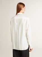 Women's shirt with a vertical striped pattern and crystal embroidery - Image 4
