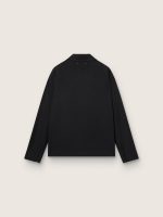 Men's zip-up jacket in black wool gabardine - Image 2