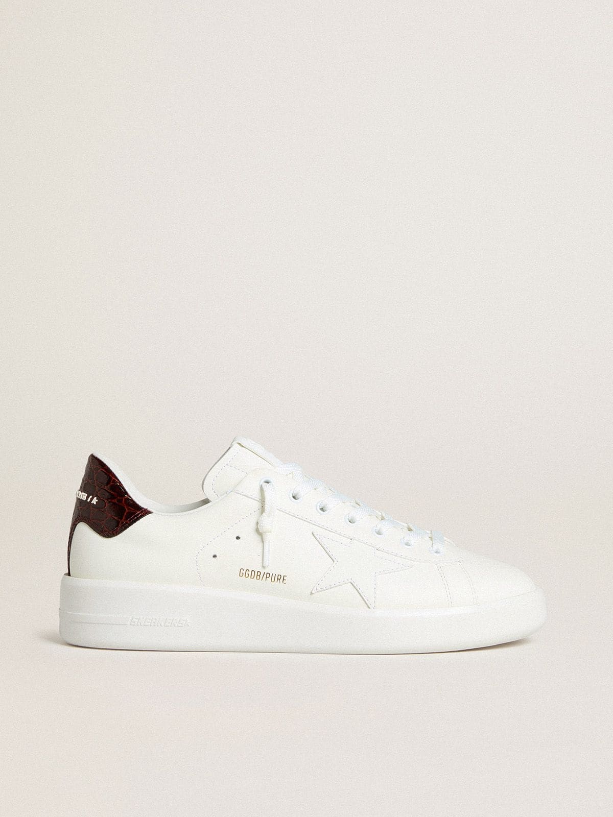 6f1f7d349f7b7cc10eb9b577f04bf47bfc287eafd1dda348749f4b18162e0ada Men's Purestar with white leather star and burgundy croc-print leather heel tab - Image 1