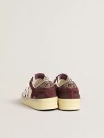 Women's Stardan in white nappa with burgundy suede star and heel tab - Image 4