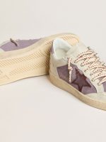 Women's Ball Star in lilac suede with burgundy leather star and lilac suede heel tab - Image 3