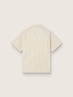 Boys' striped ecru, beige and gray shirt with Frutteria Golden embroidery - Image 2
