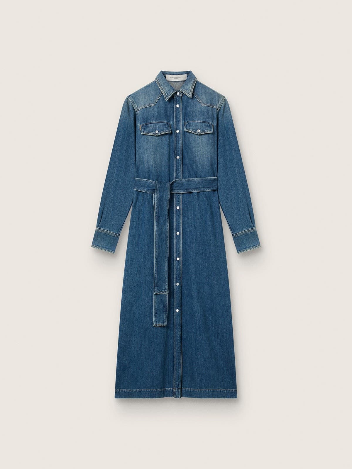 700df781faf36ab7e4e533f466a3046c330d6bb2c1b0caa2ea23230ce5bd67bd Women's shirt dress in denim with belt - Image 1