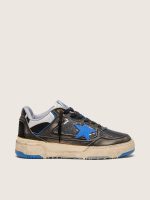 Men's Forty2 in black foam rubber and leather with TPU star and black leather heel tab