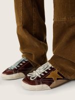 Men's True-Star in burgundy naplak with suede star and silver nappa heel tab - Image 5