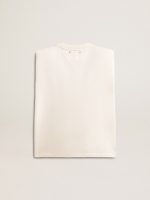 Aged white sleeveless T-shirt embellished with crystals - Image 6