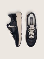 Men's Running Sole in black nappa leather and suede with a white star - Image 4