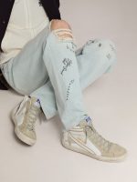 Men's Slide in leather with suede details - Image 3