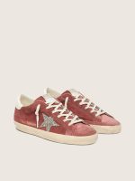 Women's Super-Star in rust-red suede with silver glitter star - Image 2