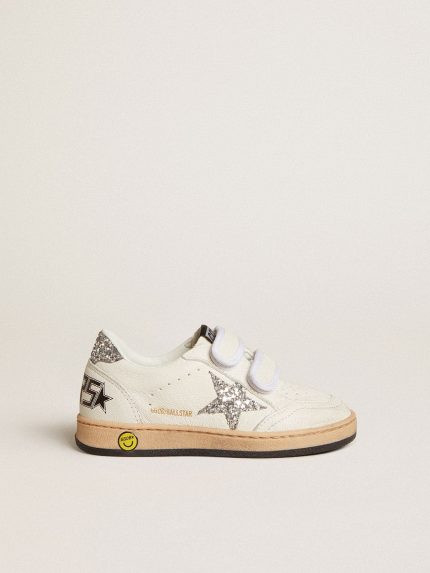 Young Ball Star in nappa with silver glitter star and heel tab
