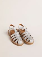 Maxime Junior sandals in silver micro-glitter - Image 2