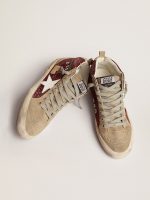 Women's Mid Star in burgundy glitter with gray inserts and white star - Image 2
