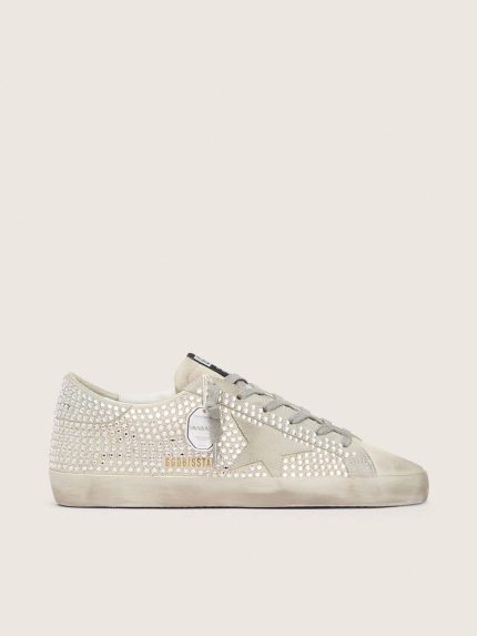 Super-Star in nubuck with Swarovski crystals and ice-gray suede star