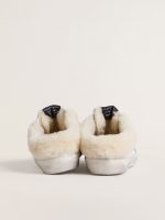 Super-Star Sabots in white leather with shearling lining and silver star - Image 4