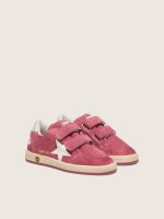 Ball Star Young in red suede with white leather star and metallic silver heel tab - Image 2