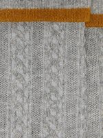 Gray socks with turn-up and orange-colored details - Image 2