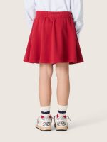 Girls' skirt in red cotton fleece with embroidery - Image 6