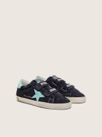 Junior Old School in dark blue suede with turquoise leather star - Image 2