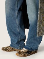 Women's Marathon Speed in beige and black leopard-print pony skin with black leather star - Image 3