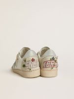 Women's Ball Star in leather with platinum suede star and multicolor floral embroidery - Image 4