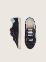Junior Old School in dark blue suede with turquoise leather star - Image 3