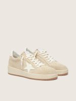 Women's Ball Star in beige suede with white leather star and heel tab - Image 2