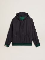 Men's green and blue reversible hooded sweatshirt - Image 2