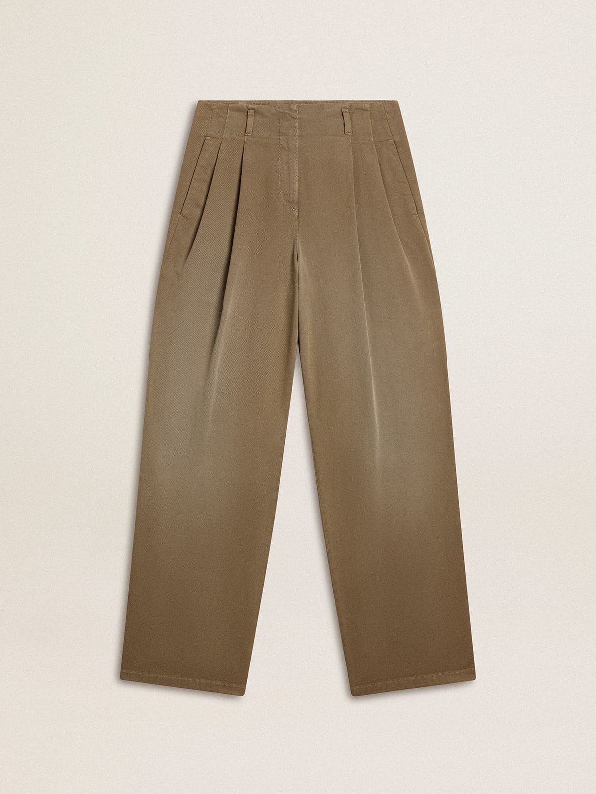 750c19758875af73e417b2ec4bf40efe81daf3e6228940a6442a2652a03aa976 Women's khaki cotton pants - Image 1