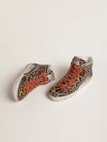 Women's Slide LTD in leopard-print pony skin with metallic leather star and flash - Image 2