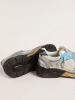 Men's Dad-Star in mesh and silver foiled leather with black leather star - Image 3