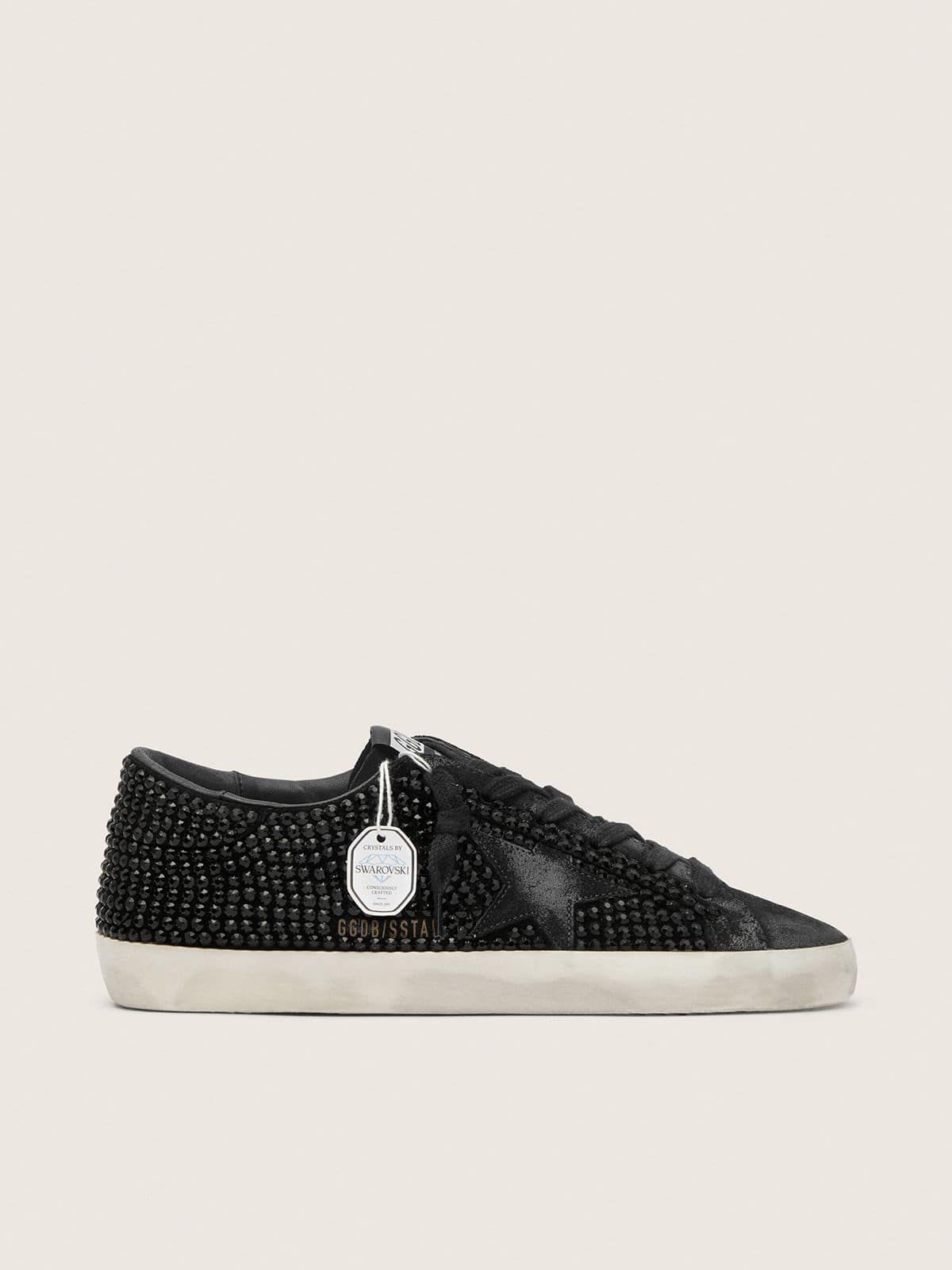 759cbe02ef723fe64c07a6cc993fcfa8b265085a385e1f7aa7a3150aedb09aff Super-Star in black suede with Swarovski crystals and black suede star - Image 1