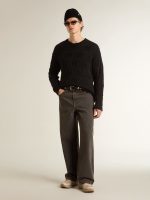 Men's black wool sweater with a distressed effect - Image 3