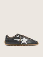 Women's Marathon Speed with black leather upper and silver star