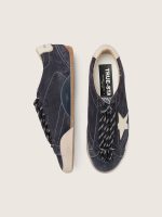 Women's True-Star in dark blue suede with white nappa leather star and heel tab - Image 3
