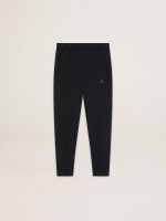 Men's black joggers with star on the front